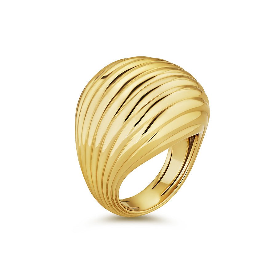 Sylvia Kontente - 18k Yellow Gold Fluted Dome Cocktail Ring
