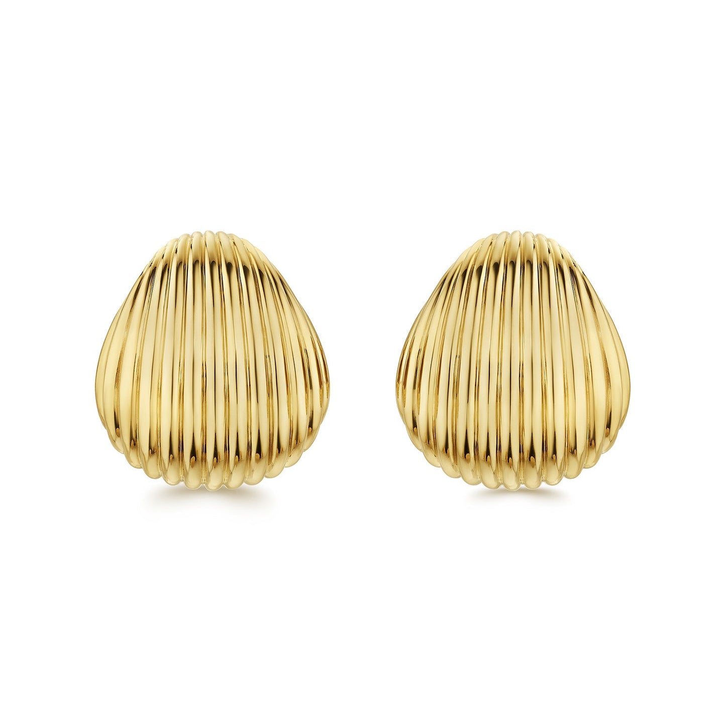 Sylvia Kontente - 18k Yellow Gold Fluted Huggie Earrings