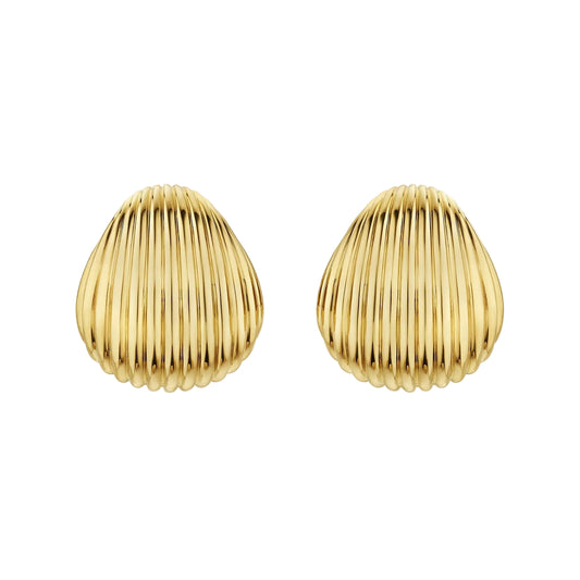 Sylvia Kontente - 18k Yellow Gold Fluted Huggie Earrings