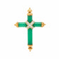 Tiffany & Co - 18k Gold Green Chalcedony Diamond Cross Pendant