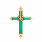 Tiffany & Co - 18k Gold Green Chalcedony Diamond Cross Pendant