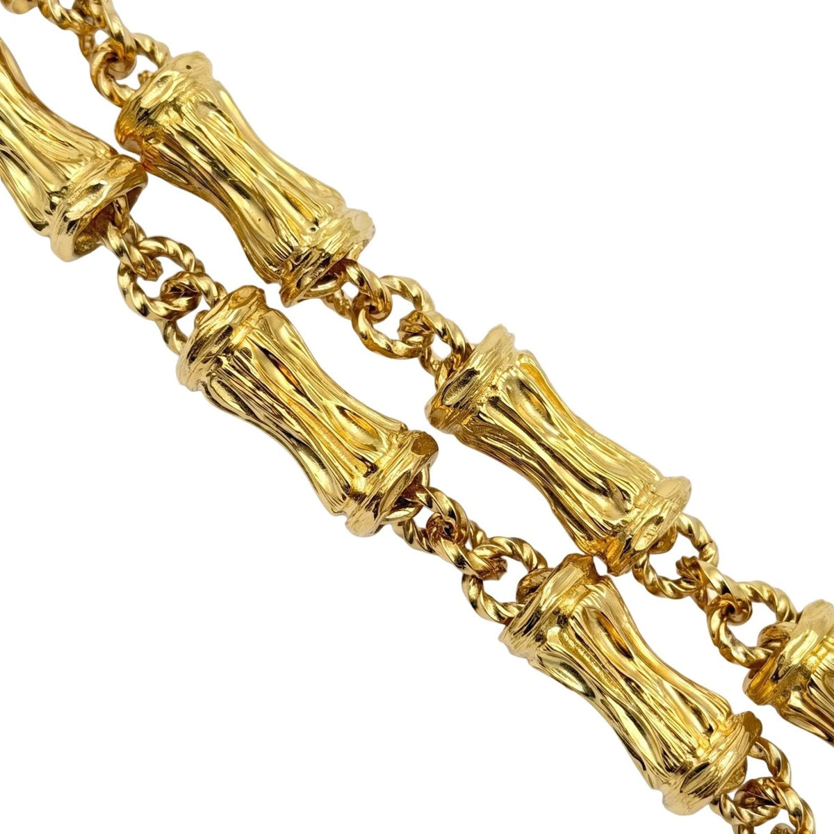 Tiffany & Co - 18k Yellow Gold Bamboo Link Long Necklace