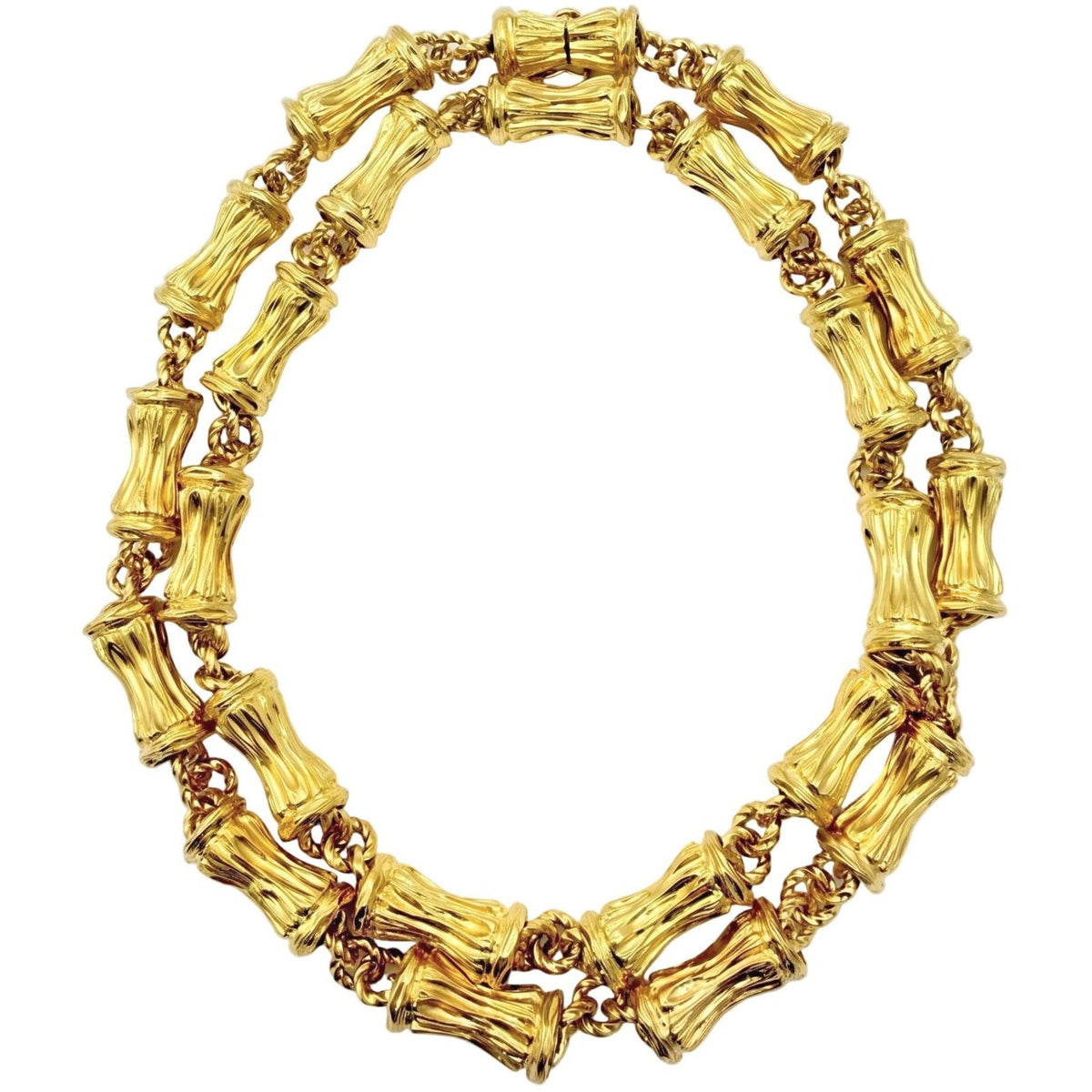 Tiffany & Co - 18k Yellow Gold Bamboo Link Long Necklace