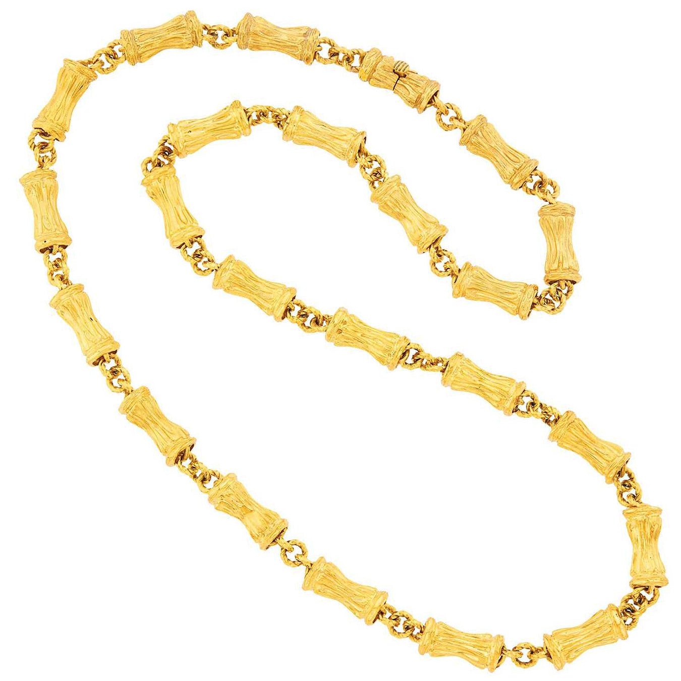 Tiffany & Co - 18k Yellow Gold Bamboo Link Long Necklace