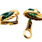 Tiffany & Co - 18k Yellow Gold Green Chalcedony Earrings