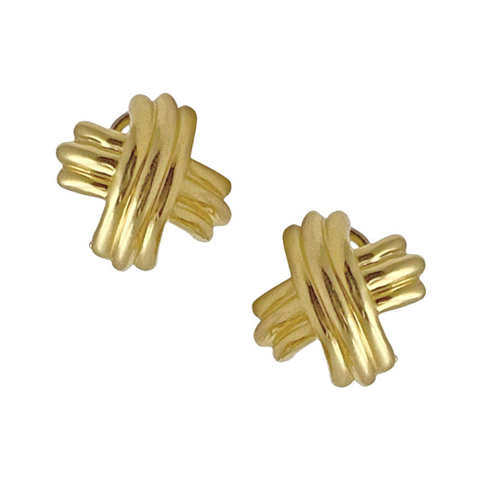 Tiffany & Co - 18k Yellow Gold Signature X Earrings