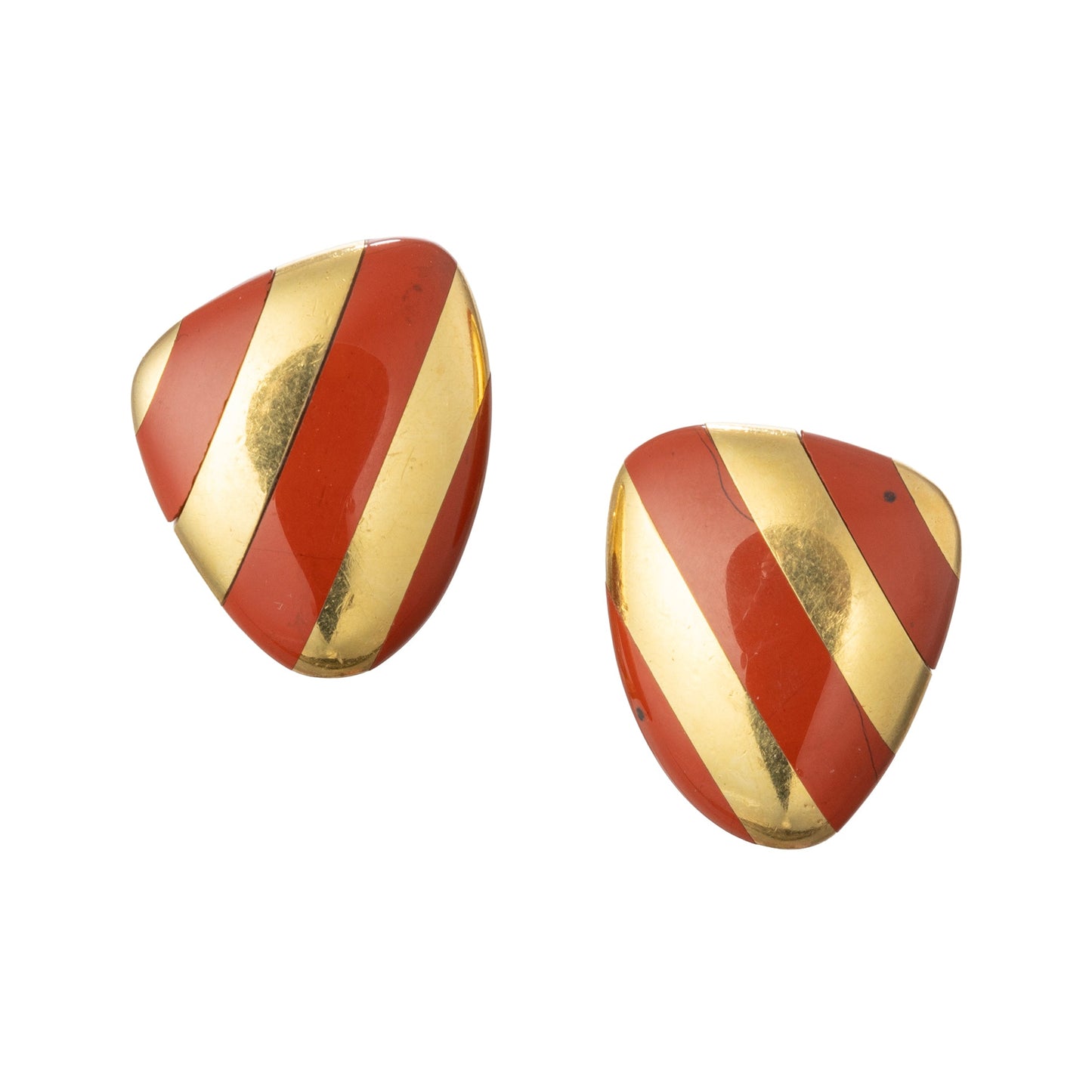 Tiffany & Co - Angela Cummings 18k Yellow Gold Carnelian Striped Earrings