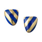 Tiffany & Co - Angela Cummings 18k Yellow Gold Lapis Striped Earrings