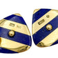 Tiffany & Co - Angela Cummings 18k Yellow Gold Lapis Striped Earrings