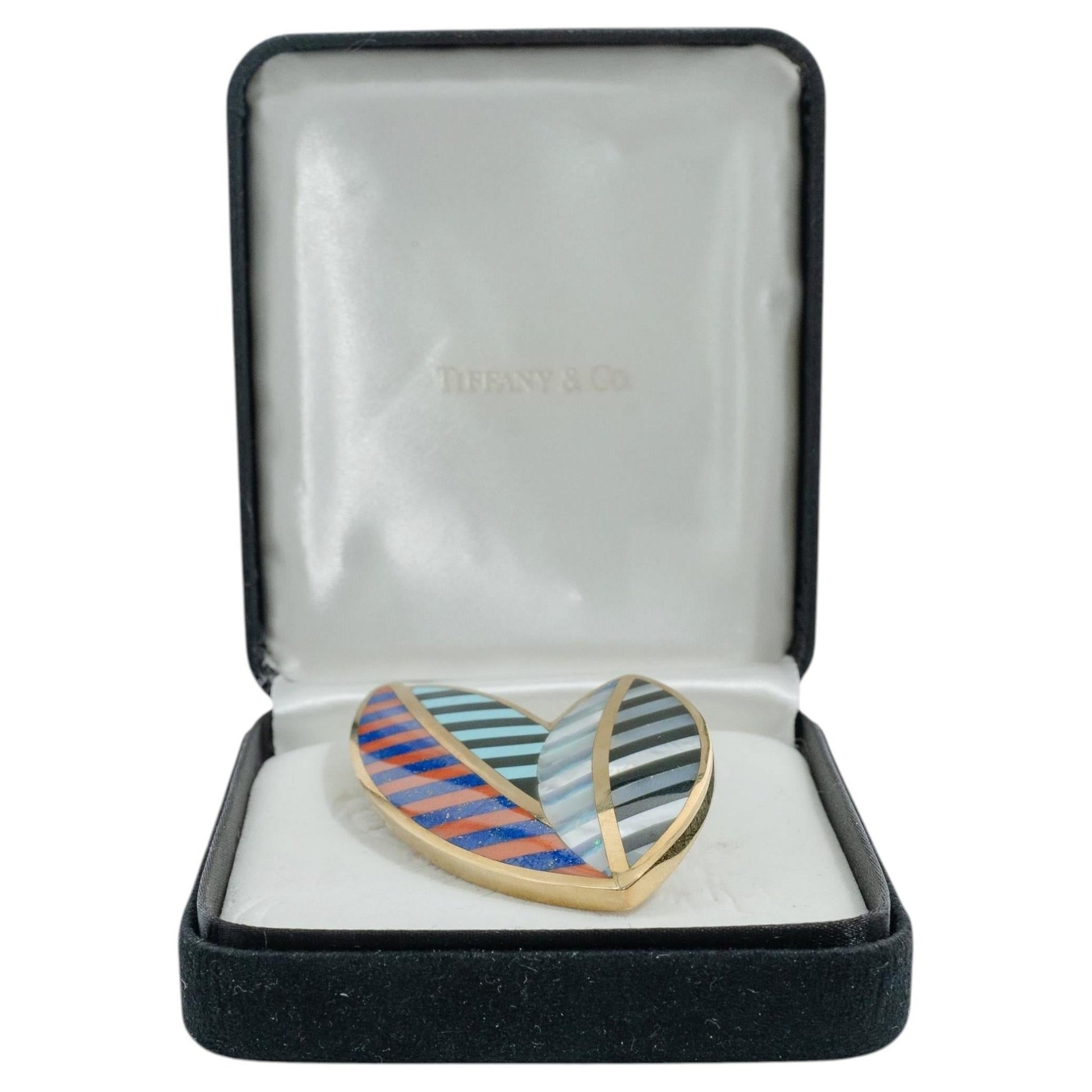 Tiffany & Co - Angela Cummings Multicolored Hardstone Shell Leaf Brooch