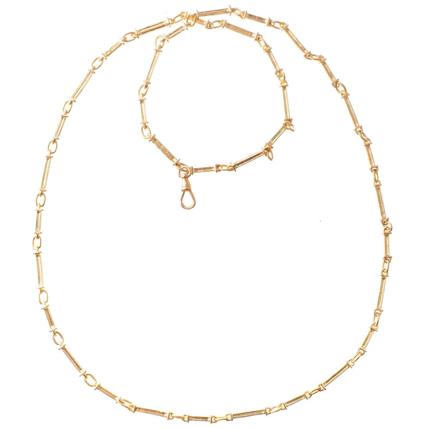 Tiffany & Co - Antique Gold Column Link Long Chain Necklace
