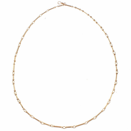 Tiffany & Co - Antique Gold Column Link Long Chain Necklace