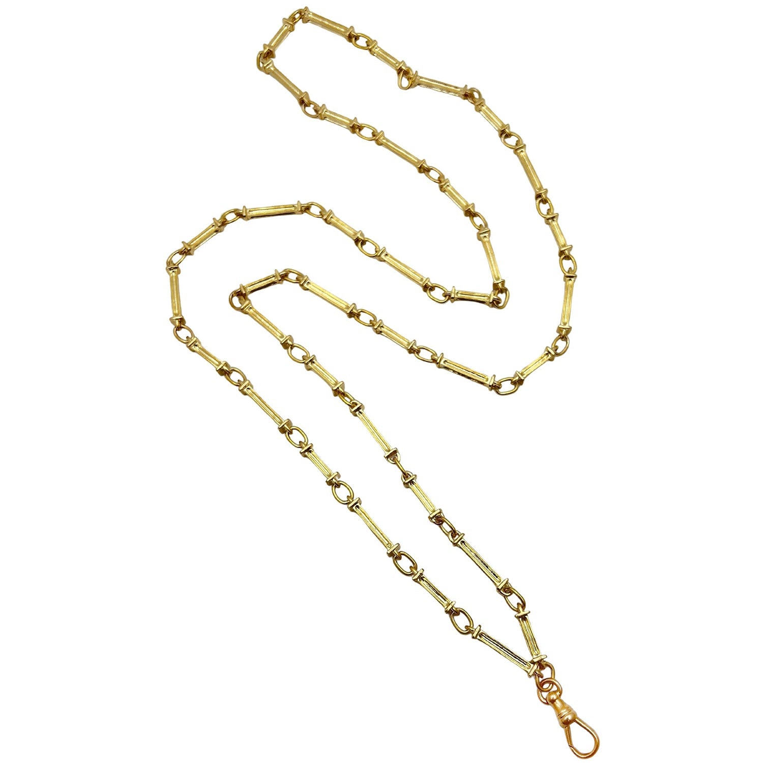 Tiffany & Co - Antique Gold Column Link Long Chain Necklace