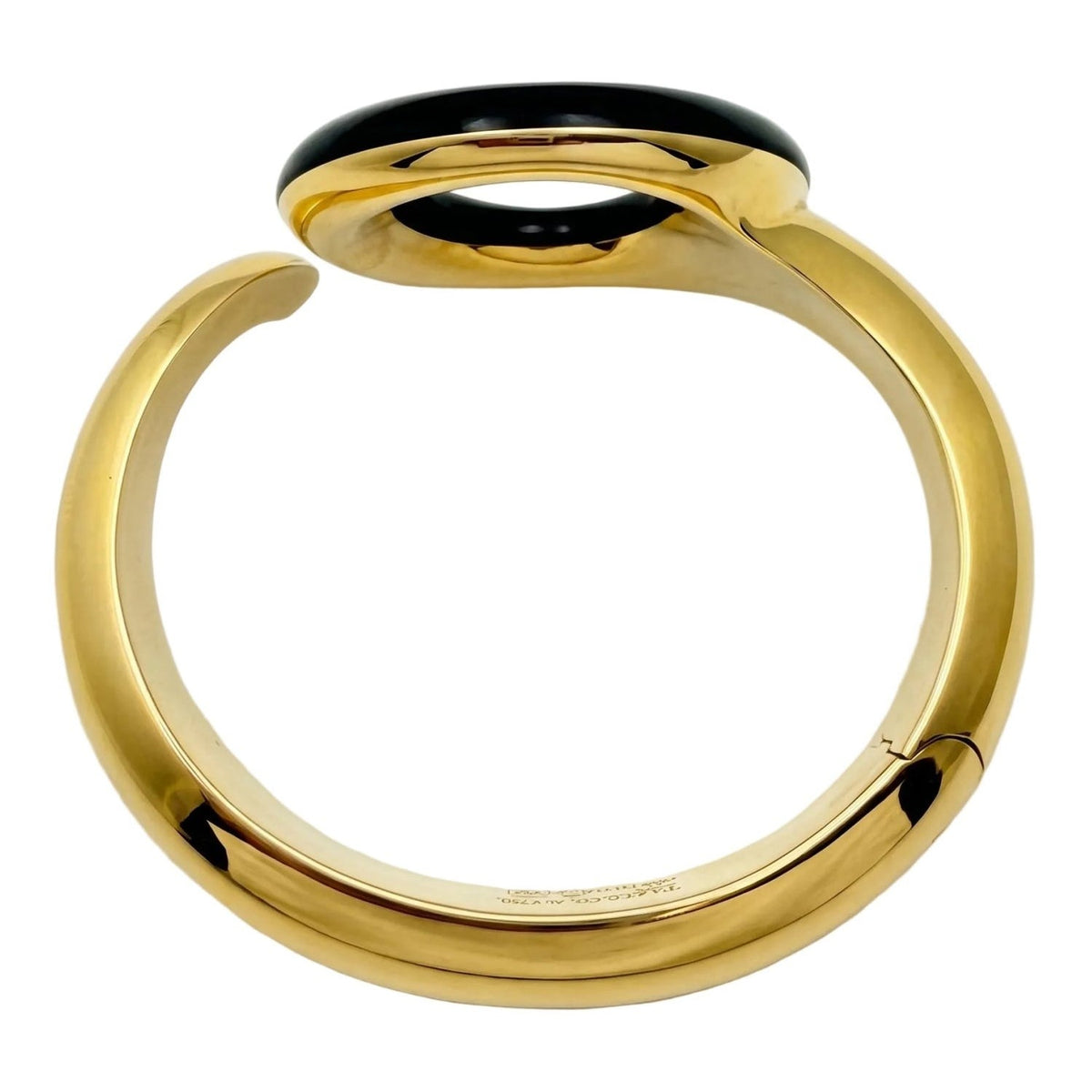 Tiffany & Co - Elsa Peretti 18k Gold Black Jade Sevillana Cuff Bracelet