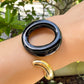 Tiffany & Co - Elsa Peretti 18k Gold Black Jade Sevillana Cuff Bracelet