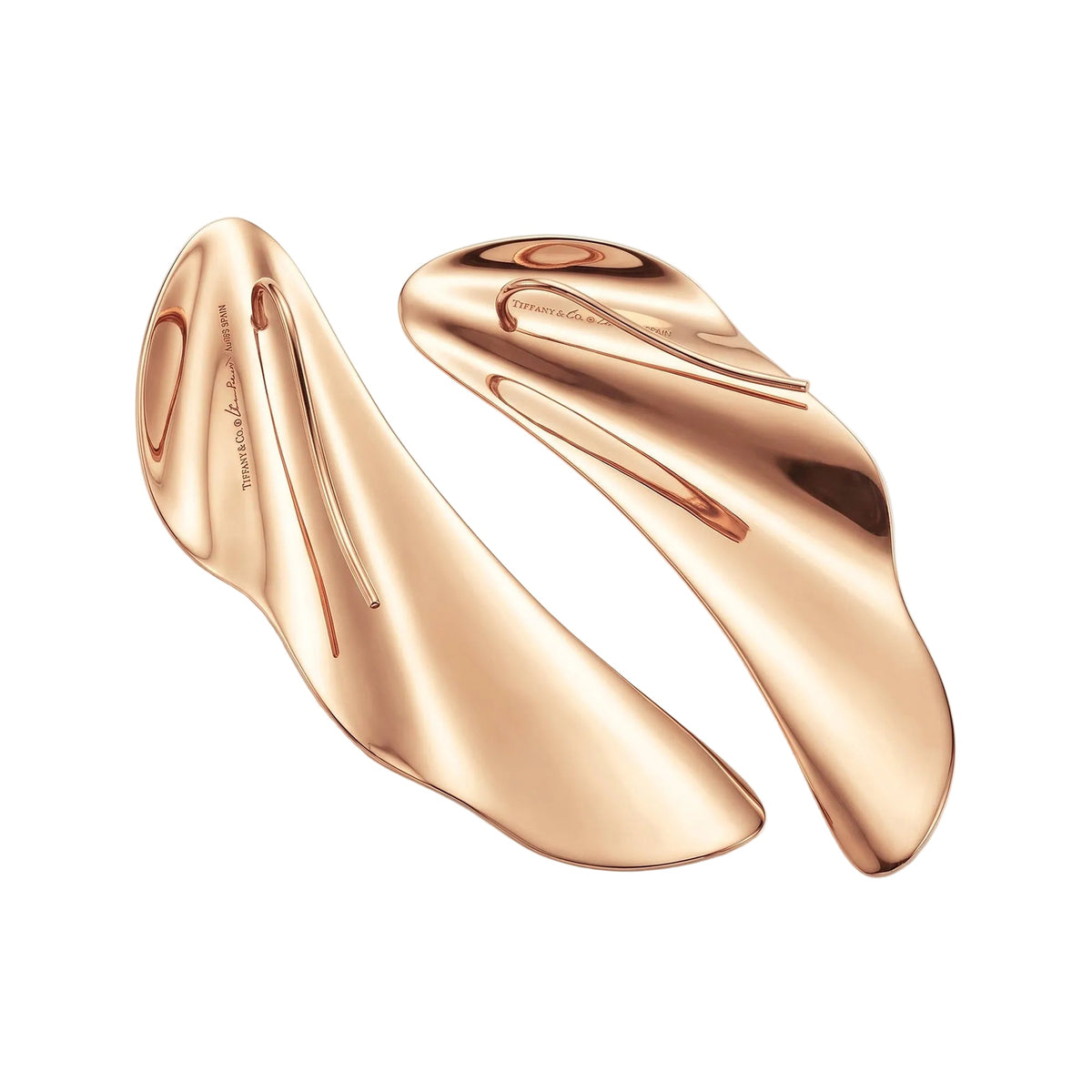 Tiffany & Co - Elsa Peretti 18k Rose Gold Medium High Tide Earrings