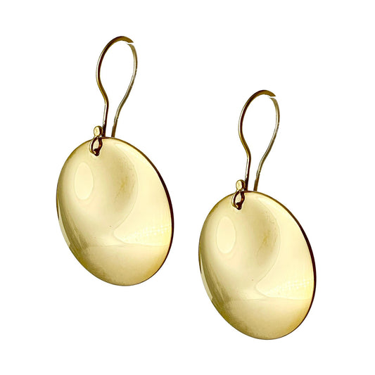 Tiffany & Co - Elsa Peretti 18k Yellow Gold Round Disc Drop Earrings