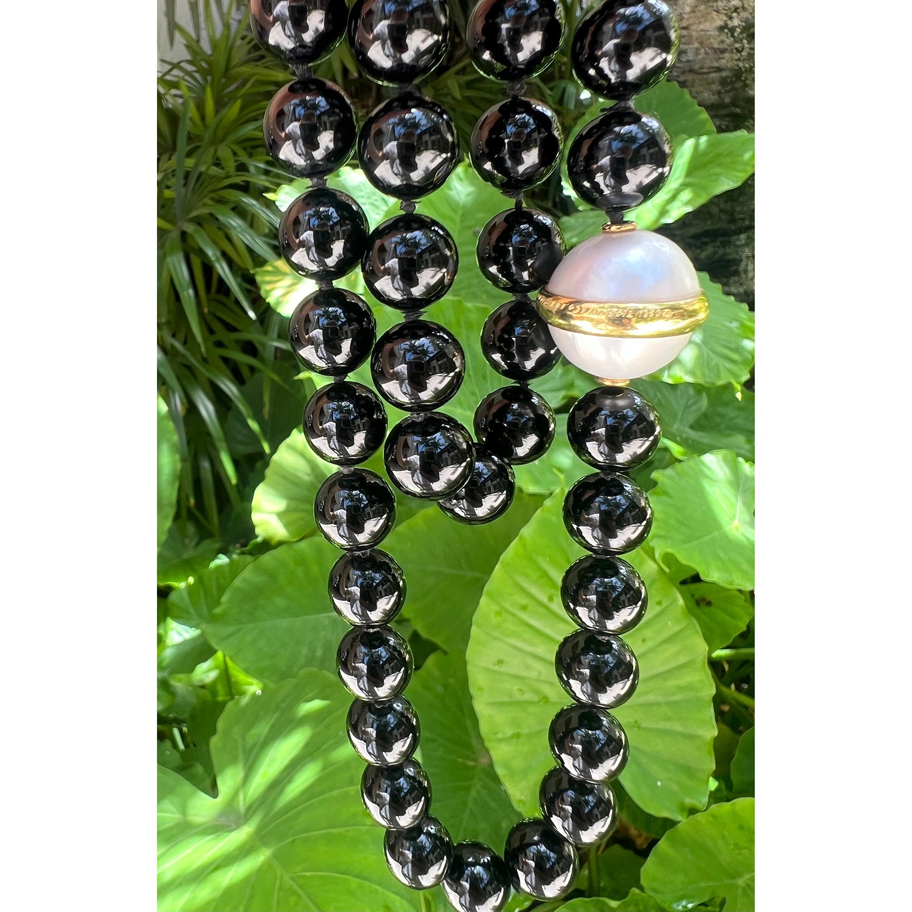 Tiffany Paloma Picasso Black Onyx South Sea Pearl Long Necklace