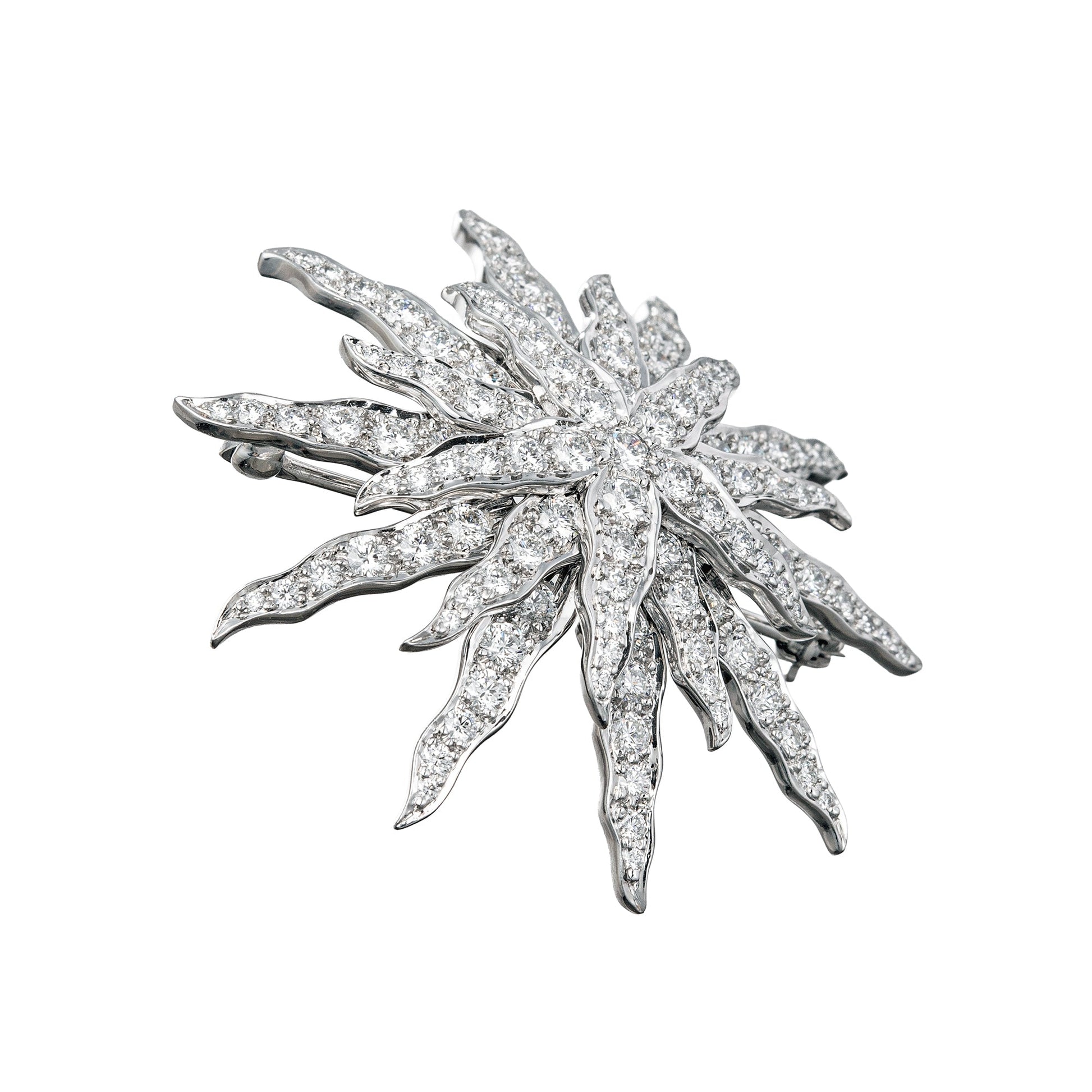 Tiffany & Co - Platinum Diamond Lace Sunburst Brooch