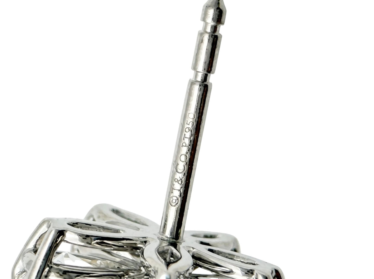 Tiffany & Co - Platinum Mixed Diamond Cluster Victoria Cluster Earrings