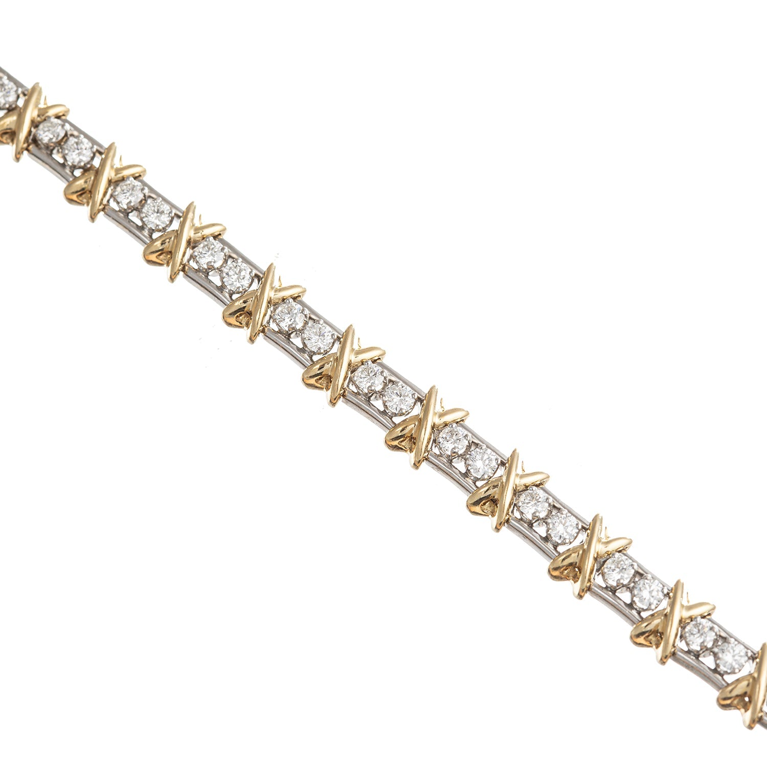 Tiffany & Co - Schlumberger 18k Gold Platinum Diamond 36 Stone Bracelet