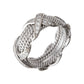 Tiffany & Co - Schlumberger 18k White Gold Diamond Four-Row Rope 'X' Ring
