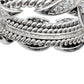 Tiffany & Co - Schlumberger 18k White Gold Diamond Four-Row Rope 'X' Ring