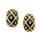 Tiffany & Co - Schlumberger 18k Yellow Gold Black Enamel Croisillon Earrings