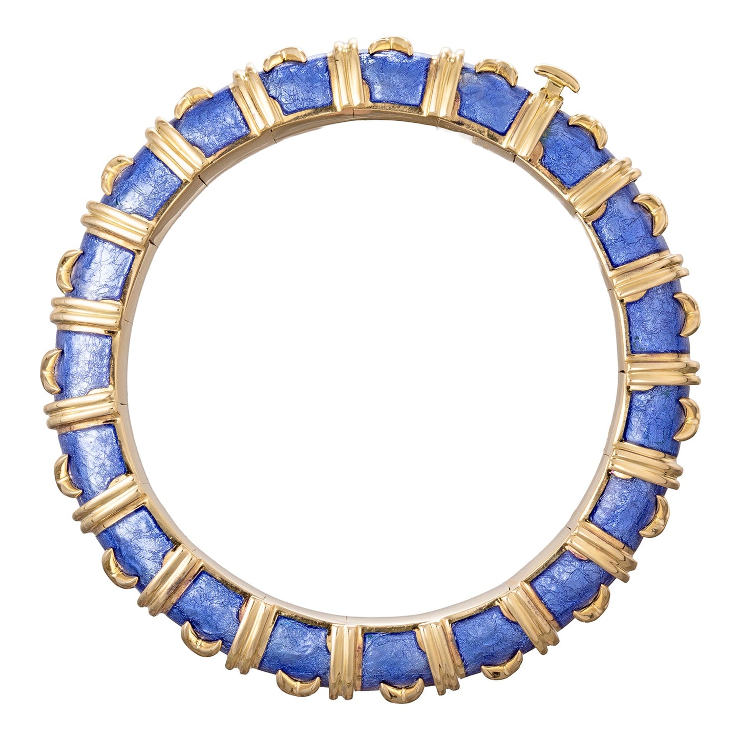 Tiffany & Co - Schlumberger Croisillon Periwinkle Blue Enamel Bangle