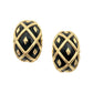 Schlumberger 18k Yellow Gold Black Enamel Croisillon Earrings