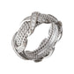 Schlumberger 18k White Gold Diamond Four-Row Rope 'X' Ring