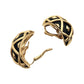 Schlumberger 18k Yellow Gold Black Enamel Croisillon Earrings