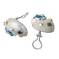 Trianon - 18k White Gold Blue Topaz Peridot Shell Earrings