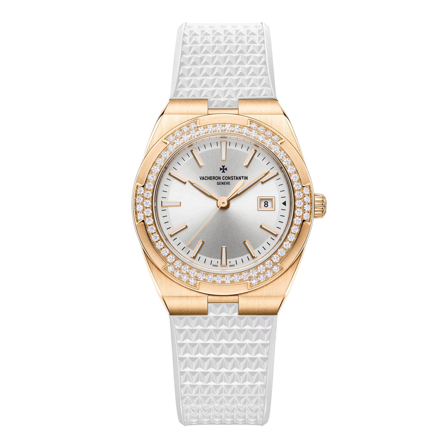 Vacheron Constantin - Overseas Quartz 33mm Silver Dial Pink Gold (1225V/200R - H031)