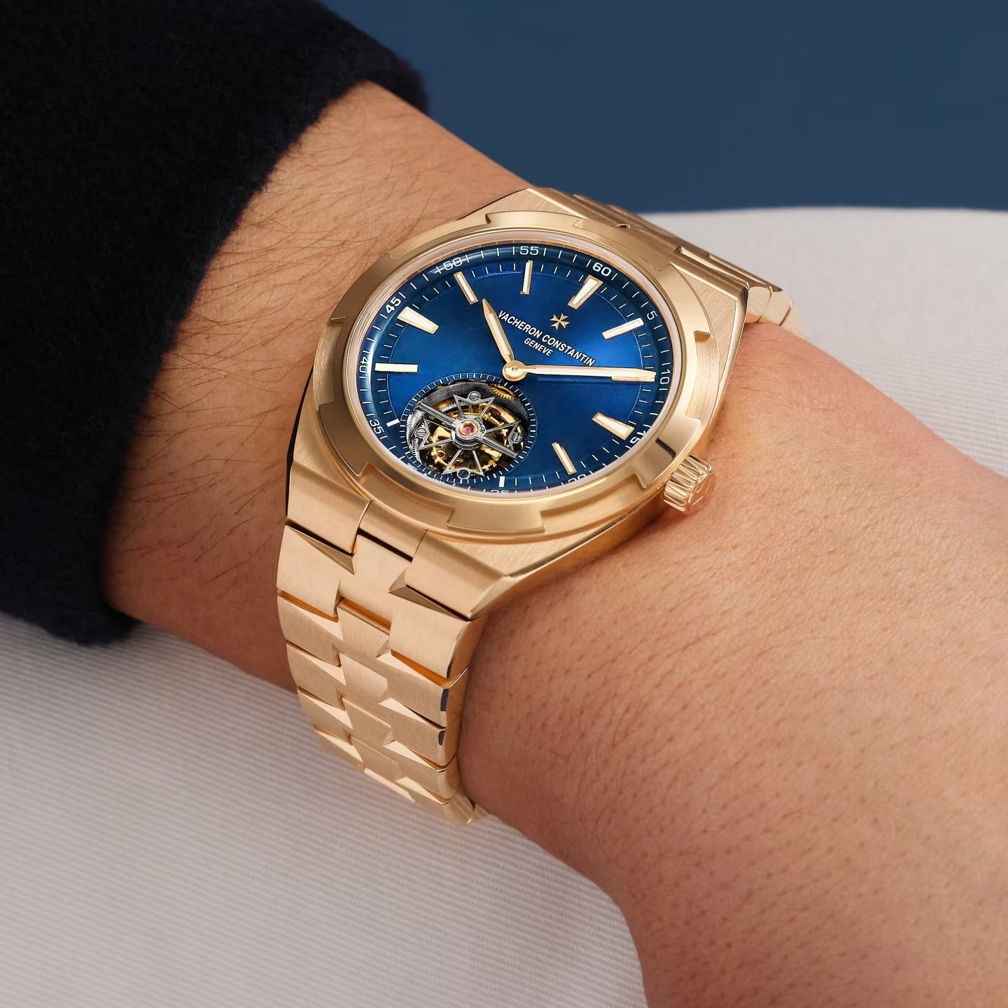 Vacheron Constantin - Overseas Tourbillon Pink Gold Blue Dial (6000V/110R - B733)