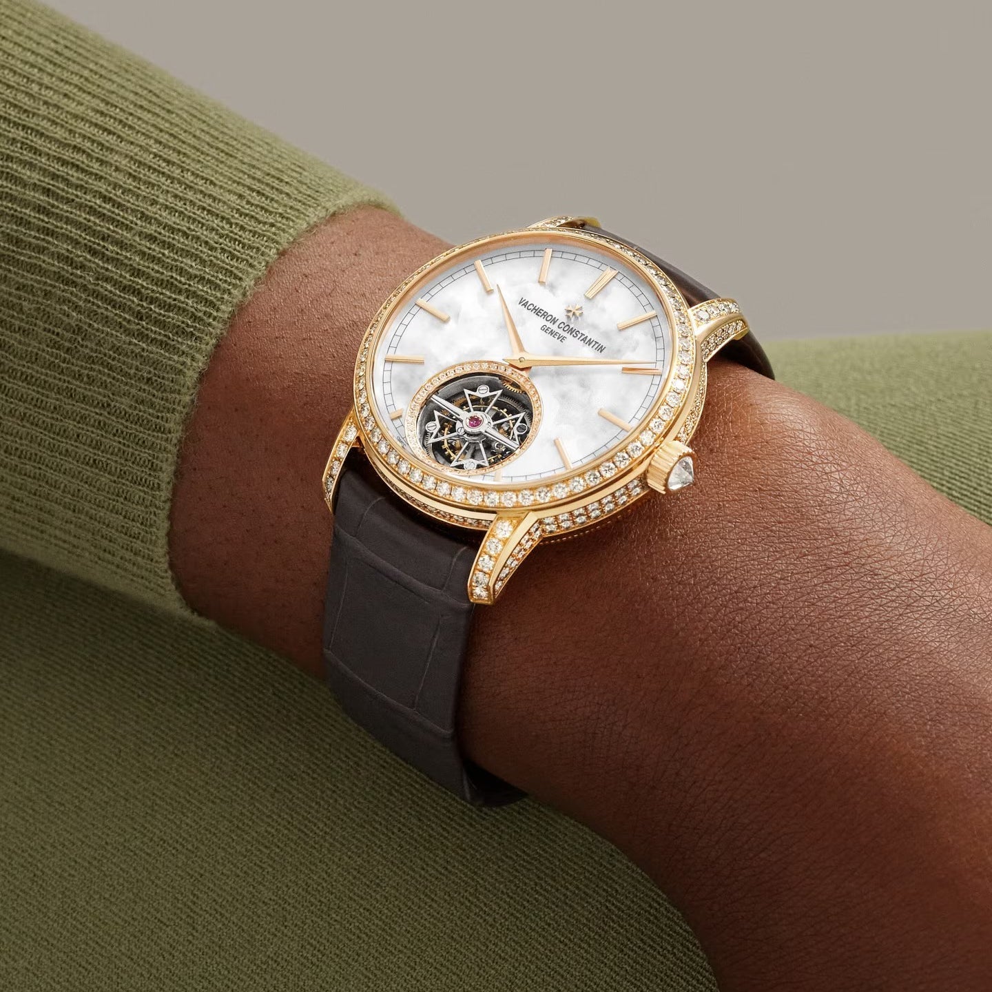 Vacheron Constantin - Traditionnelle Tourbillon Pink Gold Diamond Bezel (6035T/000R - B634)