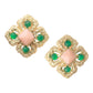 Van Cleef & Arpels - 18k Gold Coral Chrysoprase Delphes Clip Earrings