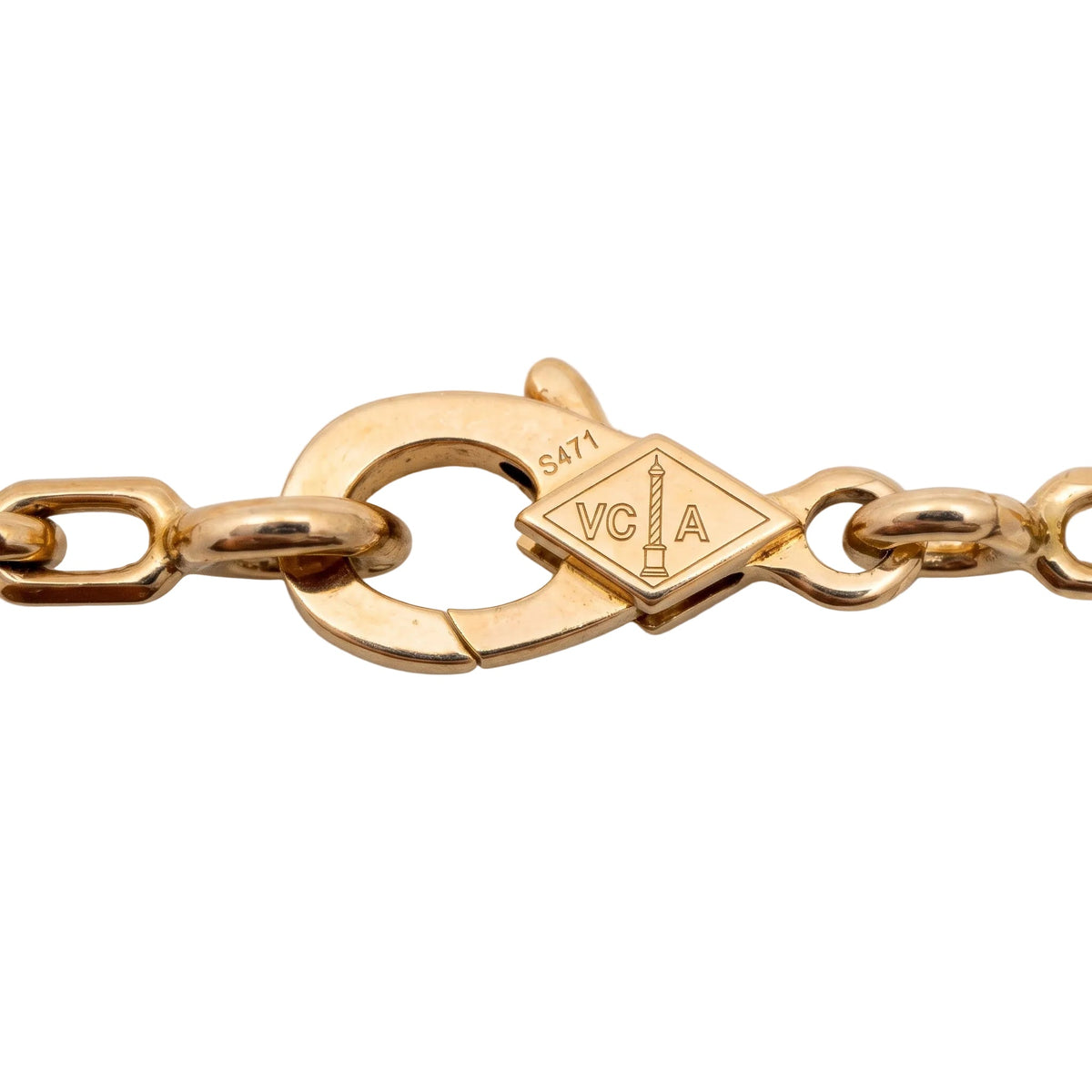 Van Cleef & Arpels - 18k Rose Gold Silver Obsidian Vintage Alhambra Long Necklace