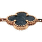 Van Cleef & Arpels - 18k Rose Gold Silver Obsidian Vintage Alhambra Long Necklace