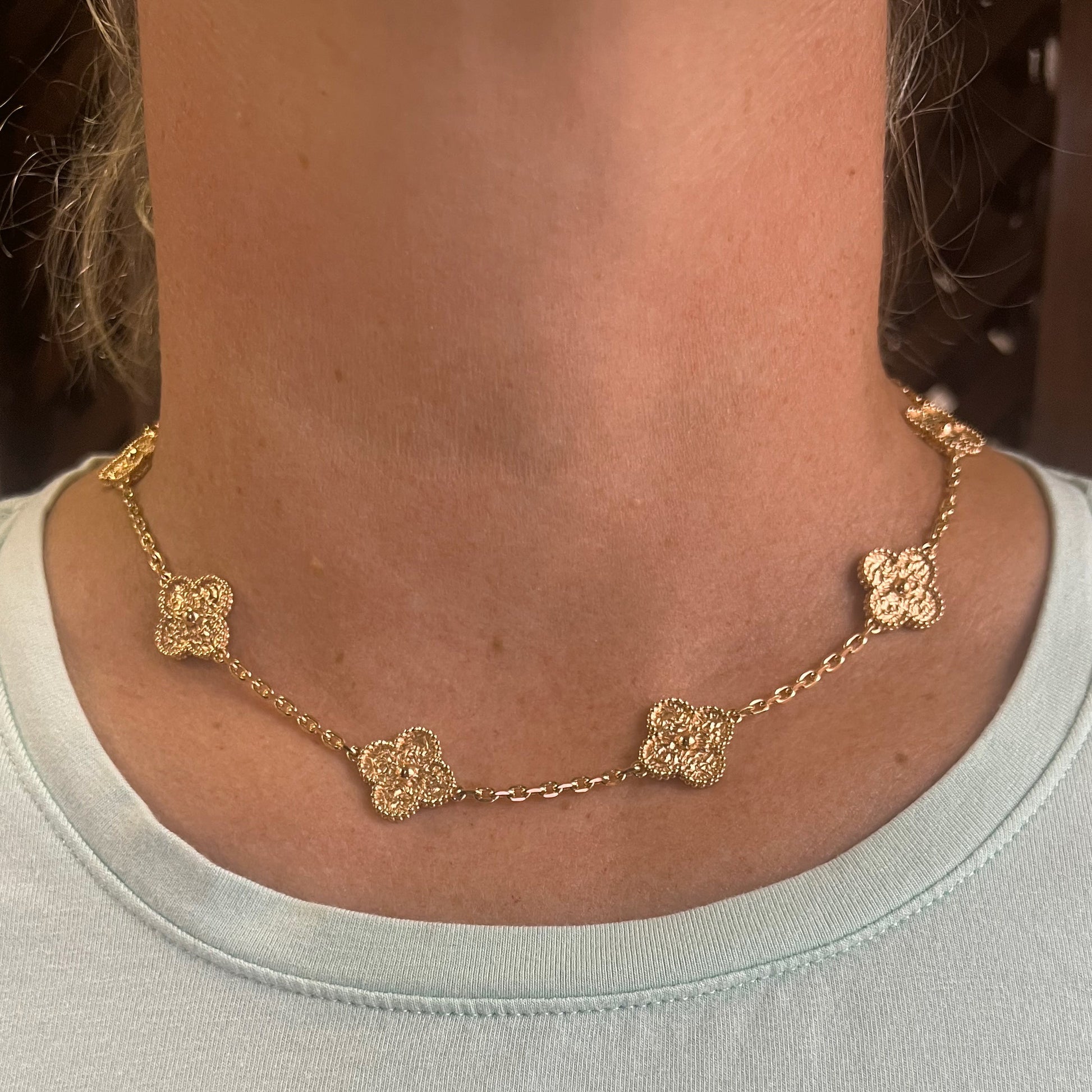 Van Cleef & Arpels - 18k Rose Gold Vintage Alhambra Necklace