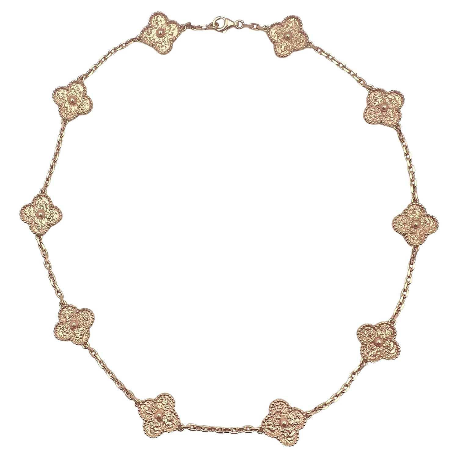 Van Cleef & Arpels - 18k Rose Gold Vintage Alhambra Necklace