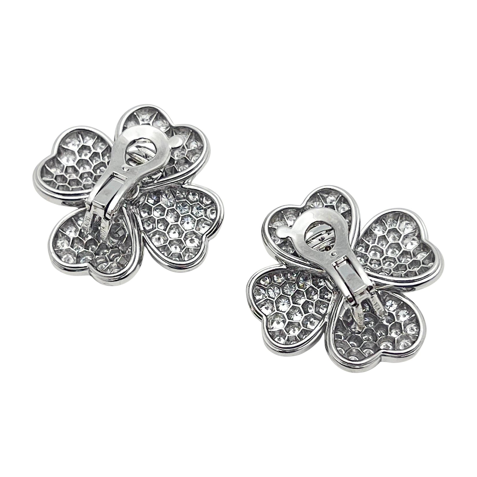 Van Cleef & Arpels - 18k White Gold Diamond Large Cosmos Earrings