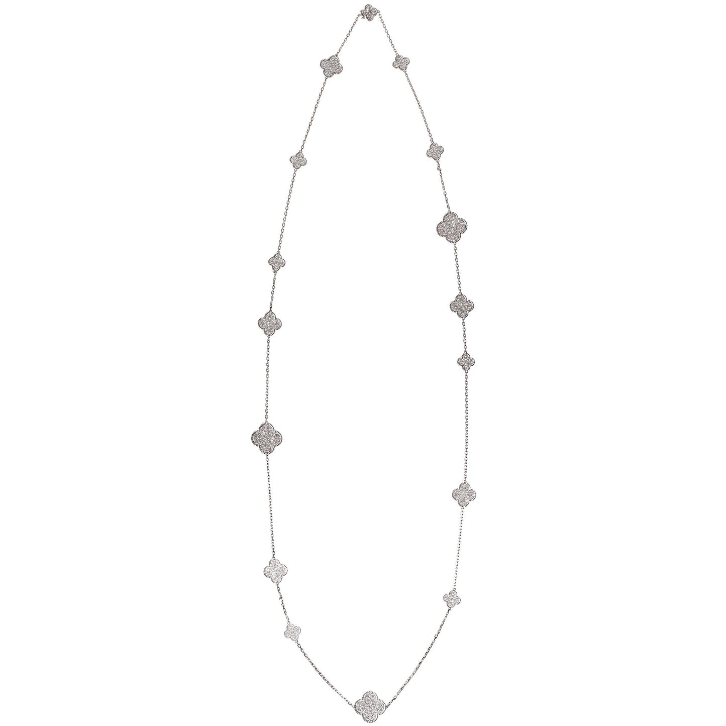 Van Cleef & Arpels - 18k White Gold Diamond Magic Alhambra Long Necklace