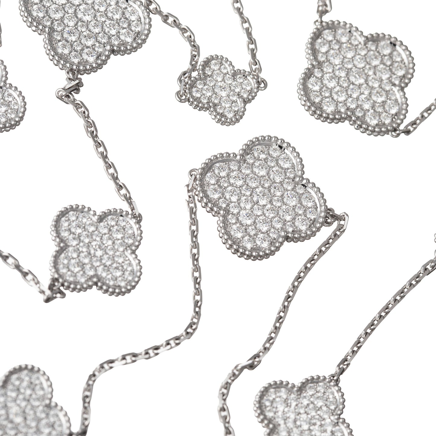 Van Cleef & Arpels - 18k White Gold Diamond Magic Alhambra Long Necklace