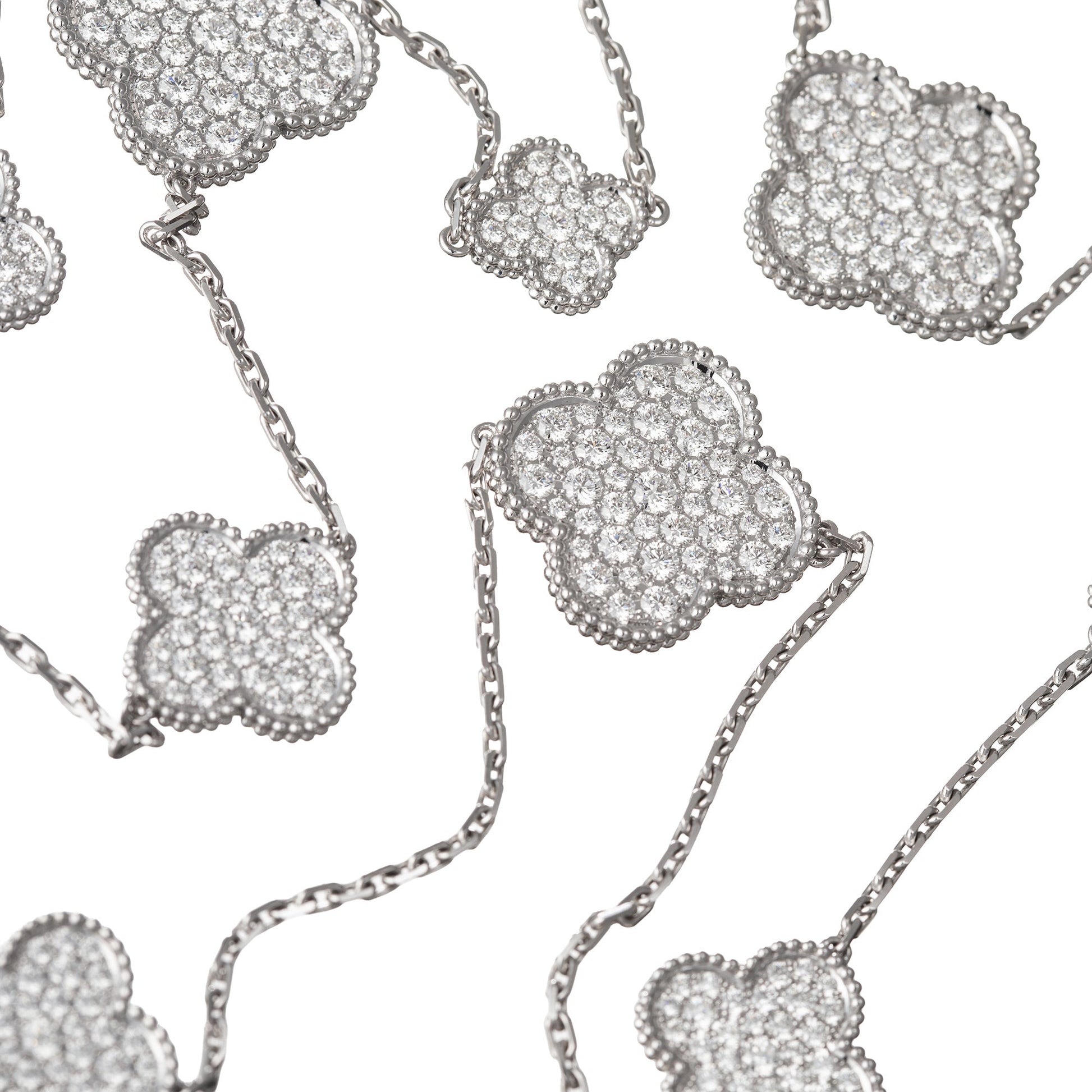 Van Cleef & Arpels - 18k White Gold Diamond Magic Alhambra Long Necklace