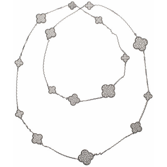 Van Cleef & Arpels - 18k White Gold Diamond Magic Alhambra Long Necklace
