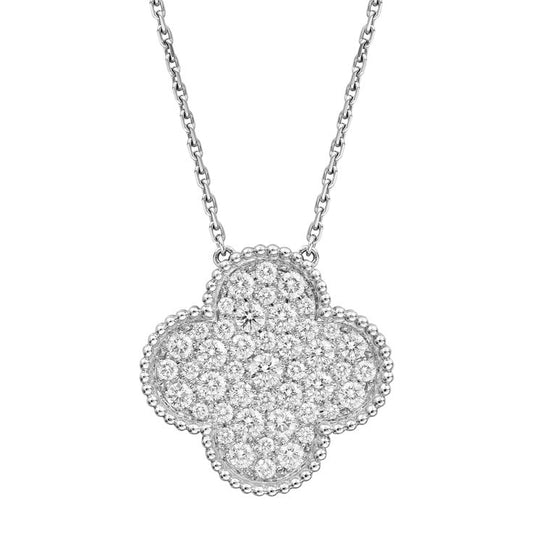 Van Cleef & Arpels - 18k White Gold Diamond Magic Alhambra Pendant