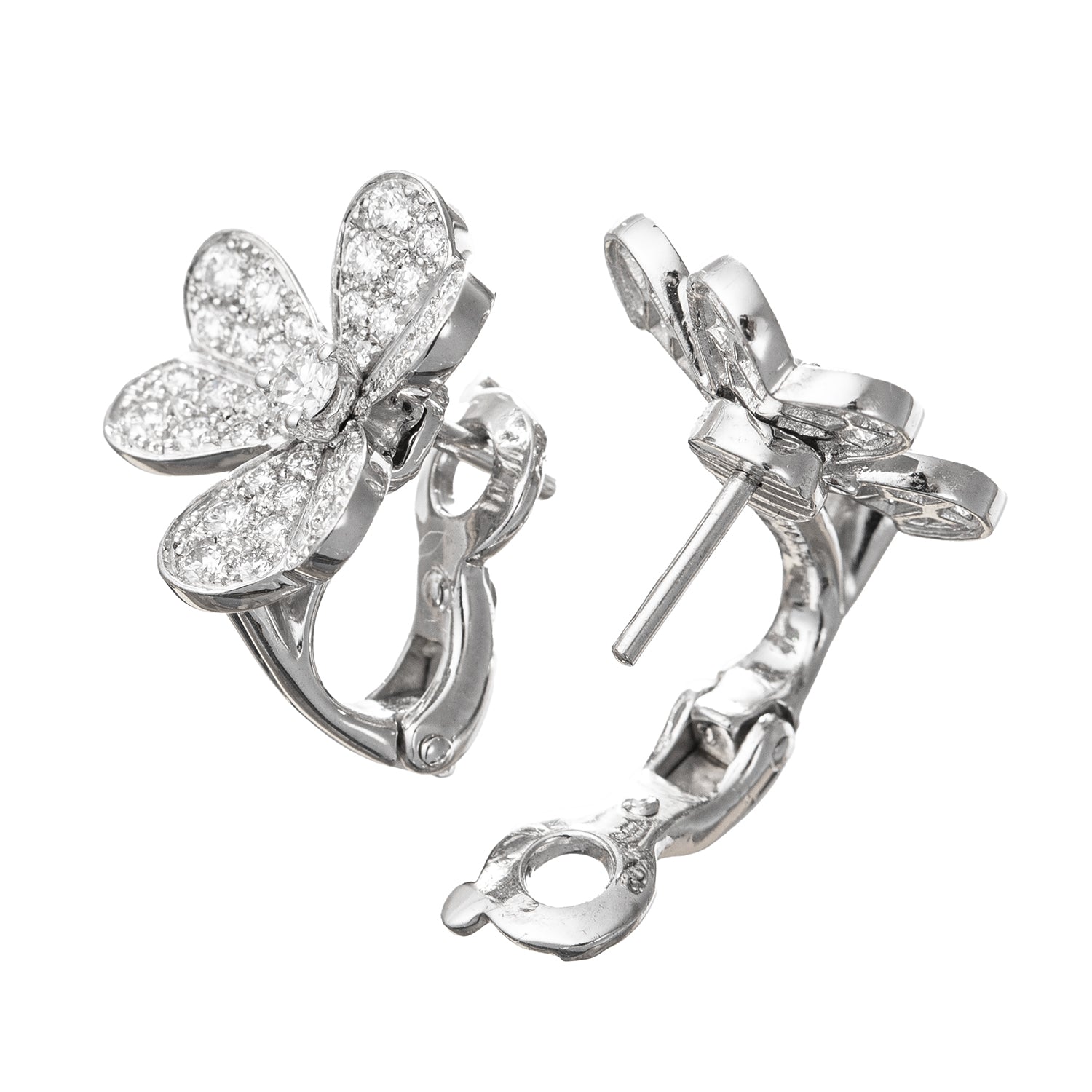 Van Cleef & Arpels - 18k White Gold Diamond Small Frivole Earrings