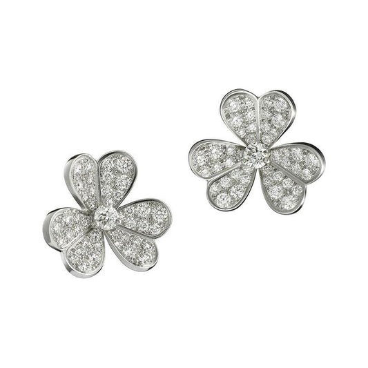 Van Cleef & Arpels - 18k White Gold Diamond Small Frivole Earrings
