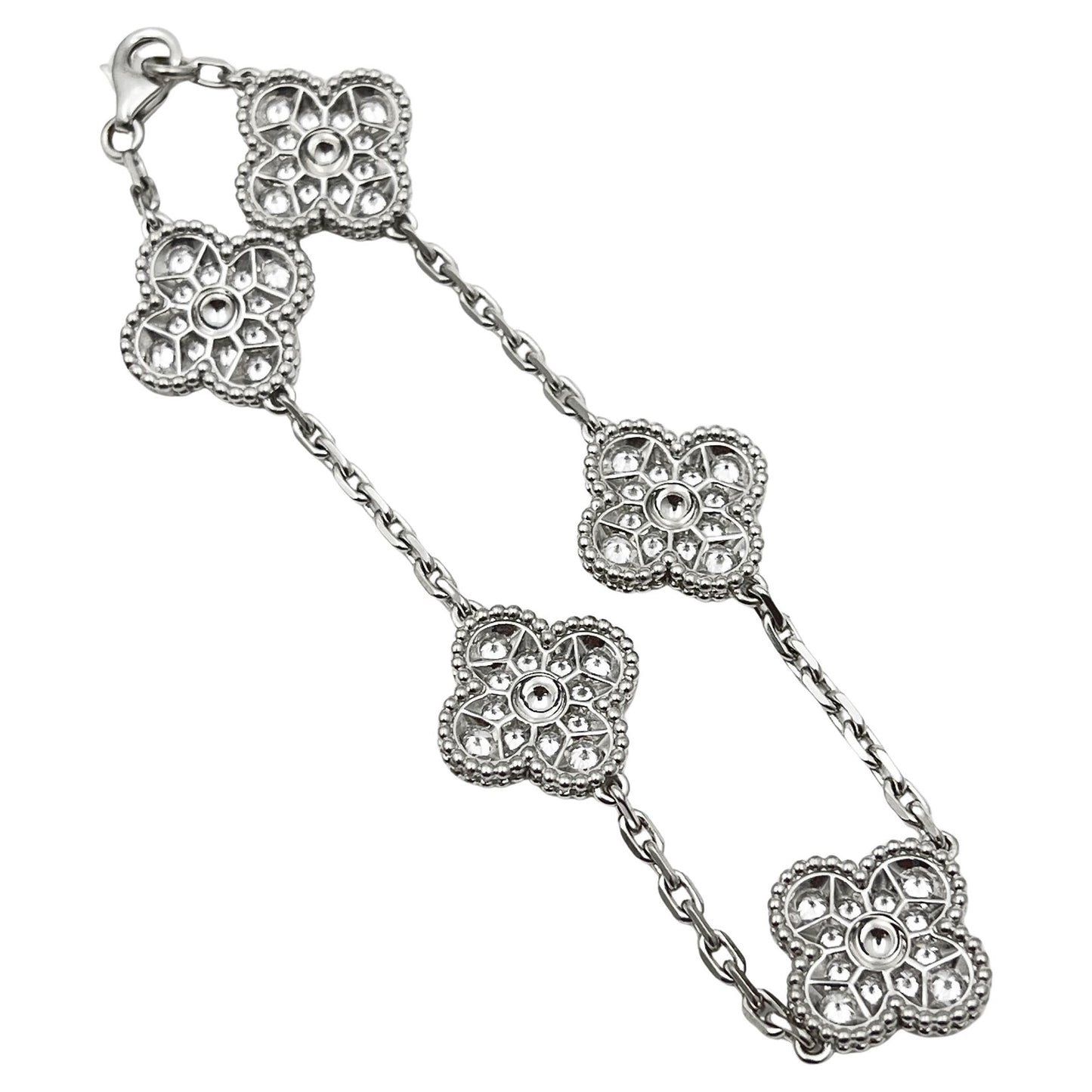Van Cleef & Arpels - 18k White Gold Diamond Vintage Alhambra Bracelet